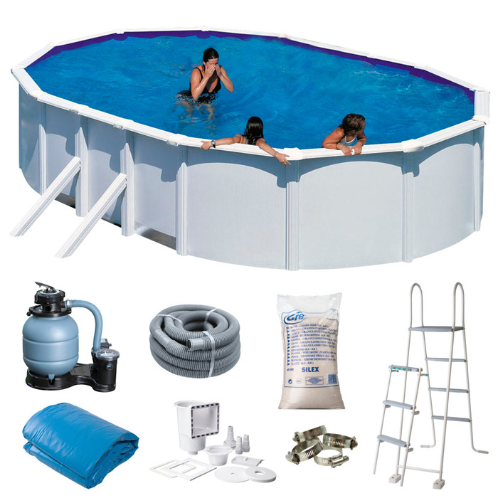 Gre poolpakke oval 20893 liter hvid - Swim & Fun